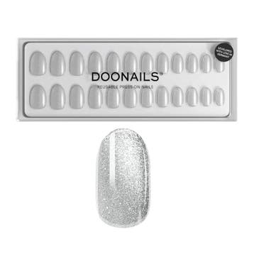 Doonails - Soft Gel Press Ons - Grey Cat Eye Medium Round, Verzenden, Nieuw
