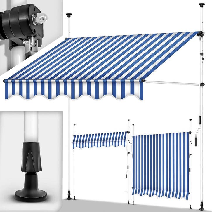 Klemluifel - Balkon luifel - Verticale luifel - 200 cm - Bla, Tuin en Terras, Schaduwdoeken, Nieuw, Verzenden