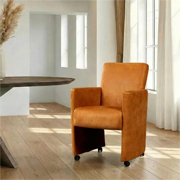 Leren eetkamerstoel Elegant - Kenia Cognac (cognac) - Met, Eigentijds, Modern, Bruin, Nieuw, Leer