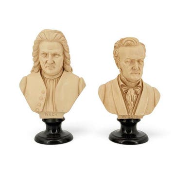 Buste, Johann Sebastian Bach y Richard Wagner - 24 cm -, Antiek en Kunst