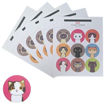 Fako Bijoux - Katten Stickers Op Vel - 38mm - Katten &, Verzenden