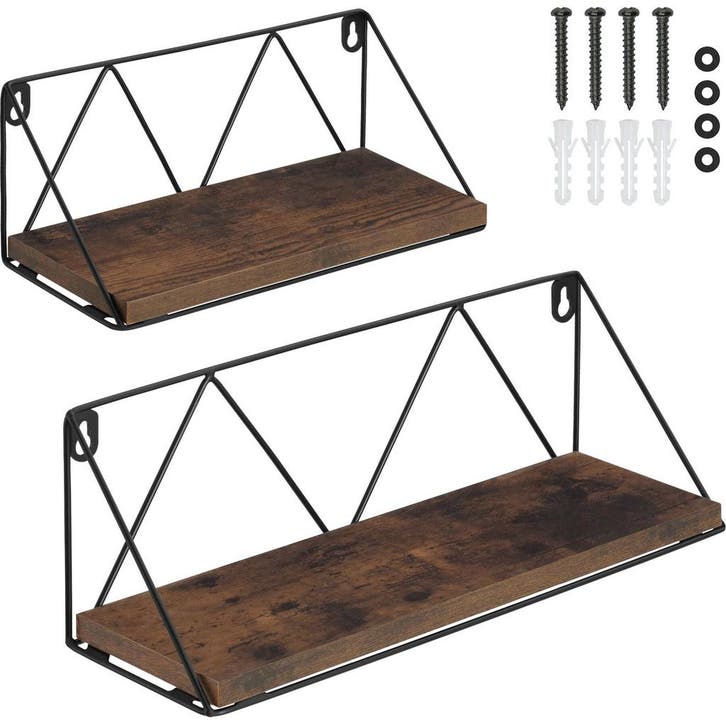 tectake 2 wandplanken Rockport - Industrieel hout donker, ru, Maison & Meubles, Maison & Meubles | Autre, Envoi
