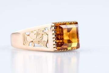 Bague - 18 carats Or rose - 8.41ct. tw. Citrine