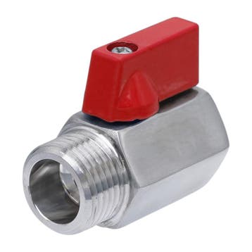 G 3/4 M/F 2-Weg RVS Mini Kogelkraan 69 Bar PTFE -, Verzenden