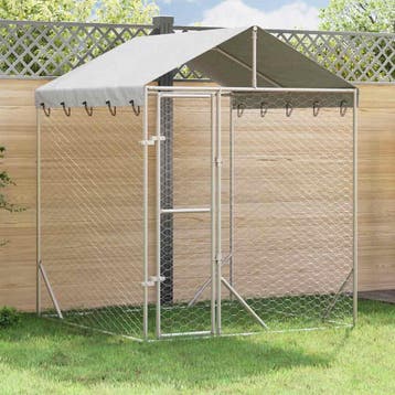 vidaXL Hondenkennel met dak 2x2x2,5 m gegalvaniseerd staal, Verzenden, Nieuw