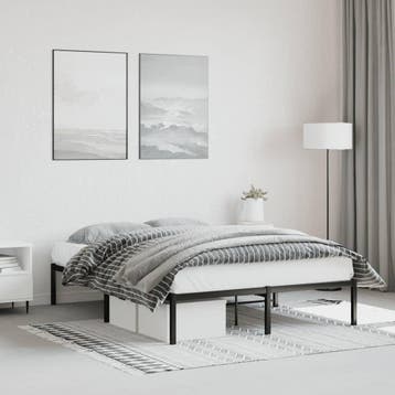 vidaXL Bedframe metaal zwart 140x190 cm, Verzenden, Nieuw