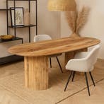 Mangohouten Eettafel Maeve 180x100 cm, Huis en Inrichting, Tafels | Eettafels, Verzenden, Nieuw, Industriële meubels, Overige vormen