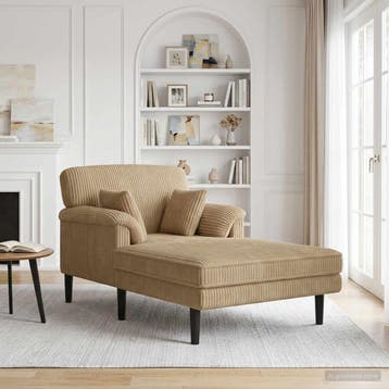 vidaXL Chaise longue Taupe Katoenen stof, Verzenden