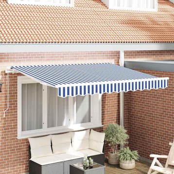 Toile store banne 350x200 rayee - Seconde chance -44%, Verzenden
