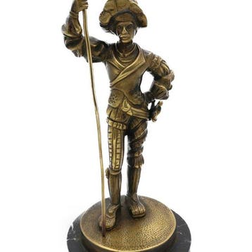 Beeldje, Medieval Soldier - 28 cm - Brons