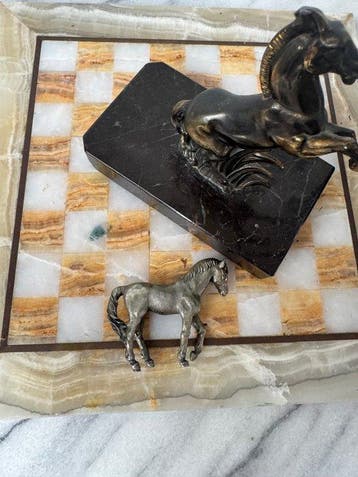 onbekend - Beeldje - Vintage paardenbeeldje metaal (11) -