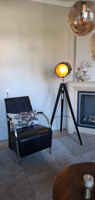 Statief vloerlamp - Hout, Metaal - Inclusief lamp.