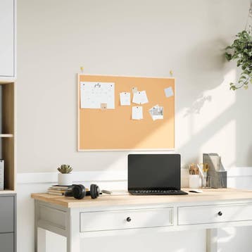 vidaXL Kurkbord met massief grenenhouten frame 80x55 cm, Verzenden