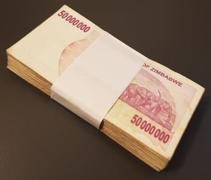 Zimbabwe. - 100 x 50.000.000 Dollars - 2008 - Pick 57, Postzegels en Munten, Bankbiljetten | Europa | Niet-Eurobiljetten
