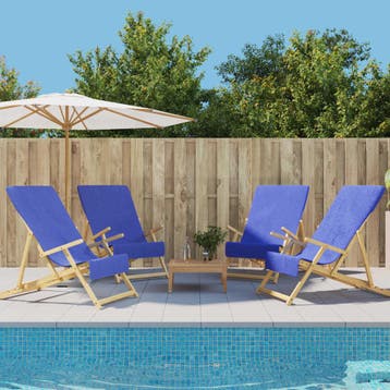 vidaXL Strandhanddoeken 4 st 400 g/m² 60x135 cm stof, Huis en Inrichting, Verzenden, Nieuw