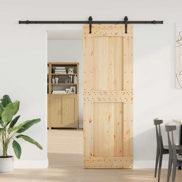 vidaXL Schuifdeur NARVIK Naturel en Zwart 80 x 210 cm (213,5, Verzenden, Nieuw