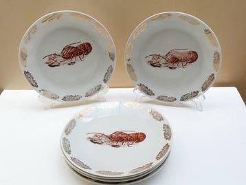Schinding - Tafelservies voor 6 (6) - Creamware - Kreeften-