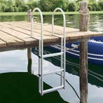 vidaXL 3-staps steigerladder Zilver 45 x 11,5 x 134 cm, Verzenden, Nieuw