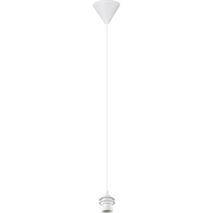 Stoffen Witte LED Hanglamp met E27 fitting - Compacte LED la, Maison & Meubles, Lampes | Suspensions, Envoi