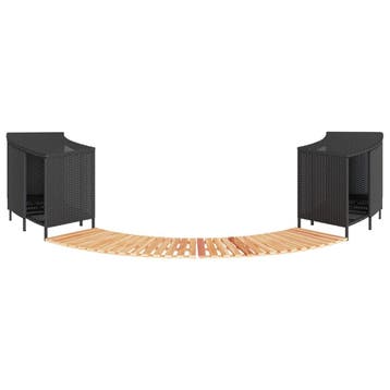 vidaXL Hottub-ombouw poly rattan en massief acaciahout zwart, Verzenden, Nieuw