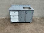 Spoeltafel met draaideuren en 3 laden 1 bak rechts 120cm, Zakelijke goederen, Ophalen of Verzenden, Nieuw in verpakking, Inox Meubilair