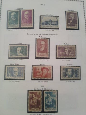 France 1938/1959 - Collection complète timbres Neuf France, Gestempeld