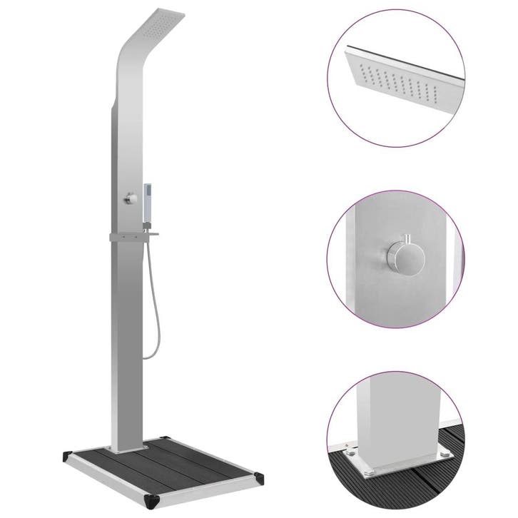 vidaXL Buitendouche met bak HKC roestvrij staal, Tuin en Terras, Zwembaden, Nieuw, Verzenden