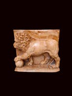 sculptuur, Leone Guardiano Cinese - 20 cm - Gegoten steen