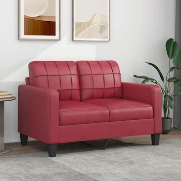 vidaXL Tweezitsbank / zetel 120 cm kunstleer wijnrood, Verzenden
