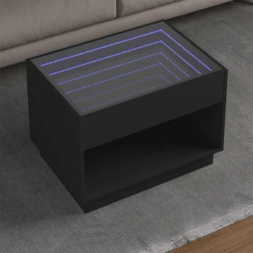 vidaXL Salontafel met Infinity LED 70x50x50 cm zwart, Verzenden, Nieuw