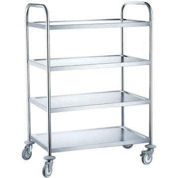 Serveerwagen | RVS | 4 Niveaus (830x510) | Wielen (Geremd), Verzenden, Nieuw in verpakking