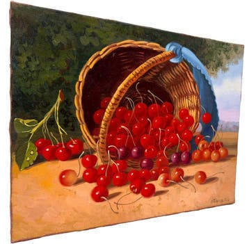 Eugène Pavlov (1958) - Abondance des Cerises dans un Panier, Antiek en Kunst