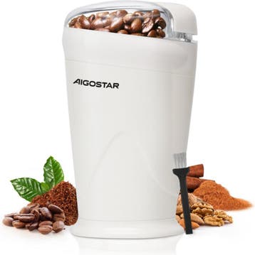Koffiemolen elektrisch - Koffiemaler - 150W - Wit - Aigostar, Verzenden, Nieuw