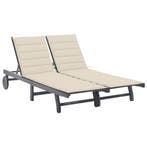 vidaXL Ligbed 2-persoons met kussens massief acaciahout, Tuin en Terras, Verzenden, Nieuw