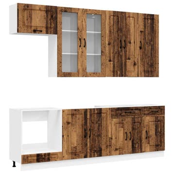 vidaXL Keukenblok KALMAR 8 st Oud hout Bewerkt hout, Verzenden