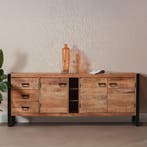 Dressoir Mangohout Kelvin 200 cm, Maison & Meubles, Armoires | Dressoirs, Verzenden