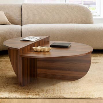 Ronde salontafel met twee niveaus - 80 x 30 x 30/35,5 cm, Verzenden, Nieuw