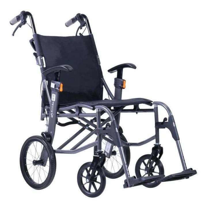 Excel 9.9 lichtgewicht transport rolstoel GRIJS, Diversen, Rolstoelen, Ophalen of Verzenden