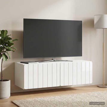 vidaXL Wandmontage TV-kast Hoogglans Wit 98 x 41 x 30 cm, Huis en Inrichting, Verzenden, Nieuw