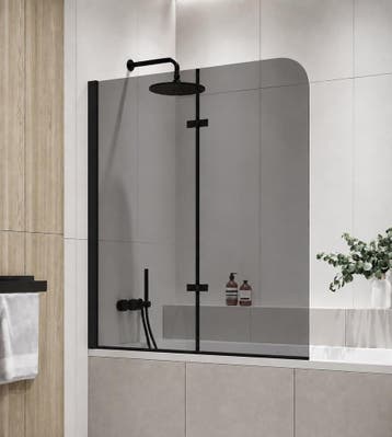Badwand Austin 120 x 140 cm Rookglas Zwart Badscherm, Doe-het-zelf en Bouw, Verzenden, Nieuw