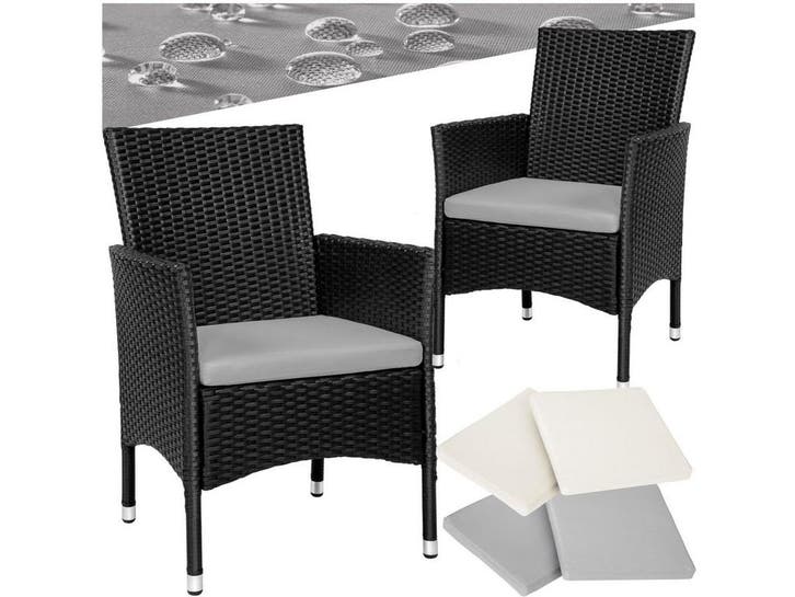 tectake® - Wicker tuinstoelen - Set van 2 - UV-bestendig -, Tuin en Terras, Overige Tuin en Terras, Nieuw, Verzenden