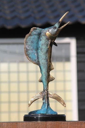 Sculpture, Marlijn brons gepatineerd beeld - 38 cm - bronze, Antiek en Kunst