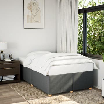vidaXL Bedframe zonder matras 120x200 cm stof donkergrijs, Verzenden