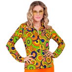 Disco 70S Blouse Gekleurd Dames Retro, Kleding | Dames, Verzenden, Nieuw