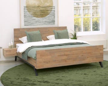 Oak & Steel Diamant Royal Massief Houten Bed - 160 x 220, Huis en Inrichting, Slaapkamer | Bedden, Nieuw