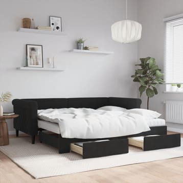 vidaXL Slaapbank met onderschuifbed en lades 90x190 cm, Verzenden, Nieuw