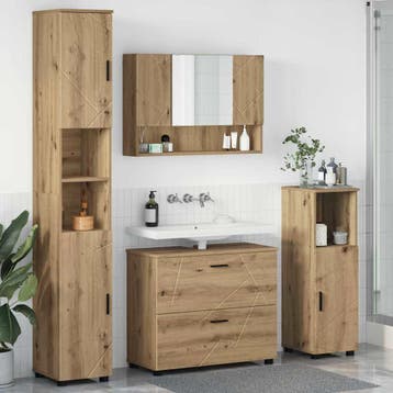 vidaXL Badkamermeubel Set 4 st Artisan Eiken 35 x 30 x 192, Verzenden, Nieuw