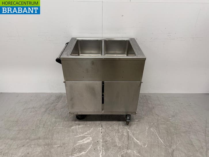 Bain-Marie mobile Rieber en acier inoxydable 2 x 1/1 GN avec, Zakelijke goederen, Horeca | Keukenapparatuur, Verzenden