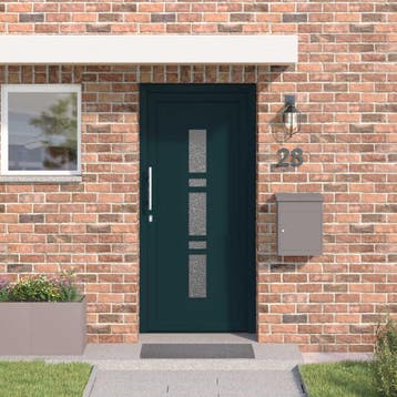 vidaXL Voordeur 98 x 200 cm PVC Antraciet, Doe-het-zelf en Bouw, Deuren en Vliegenramen, Verzenden, Nieuw