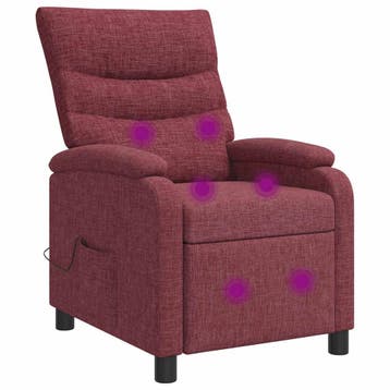 vidaXL Massage Relaxstoel Wijnrood Stof, Verzenden, Nieuw